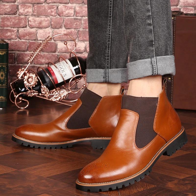 Brock Leather Boots Men Shoes Men Martin Boots by GJG Denim