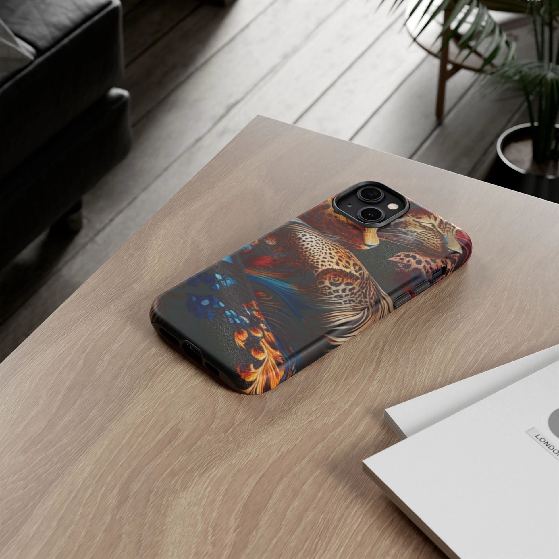 Stylish Tough Phone Case with Elegant Black and Gold Design by Printify