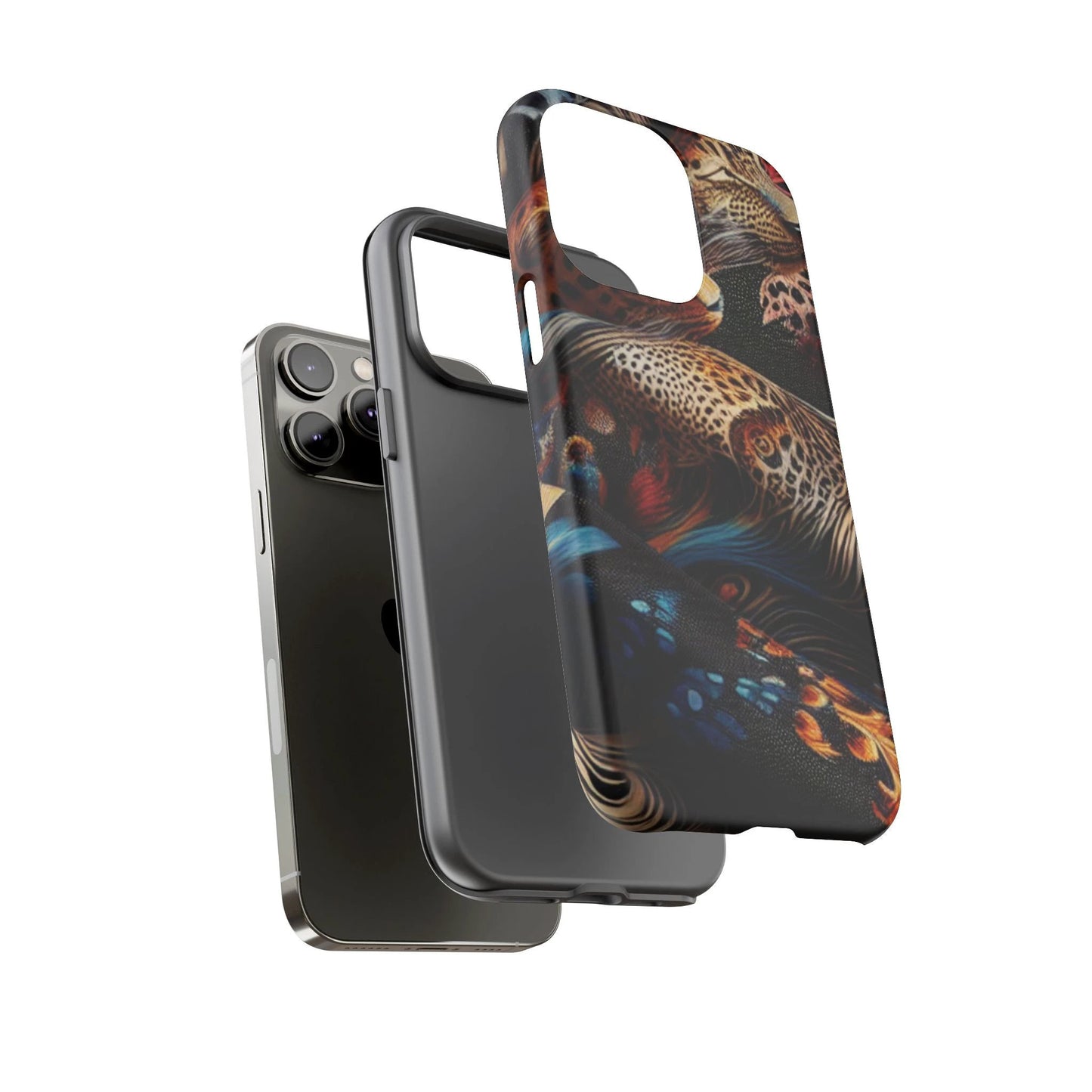 Stylish Tough Phone Case with Elegant Black and Gold Design by Printify