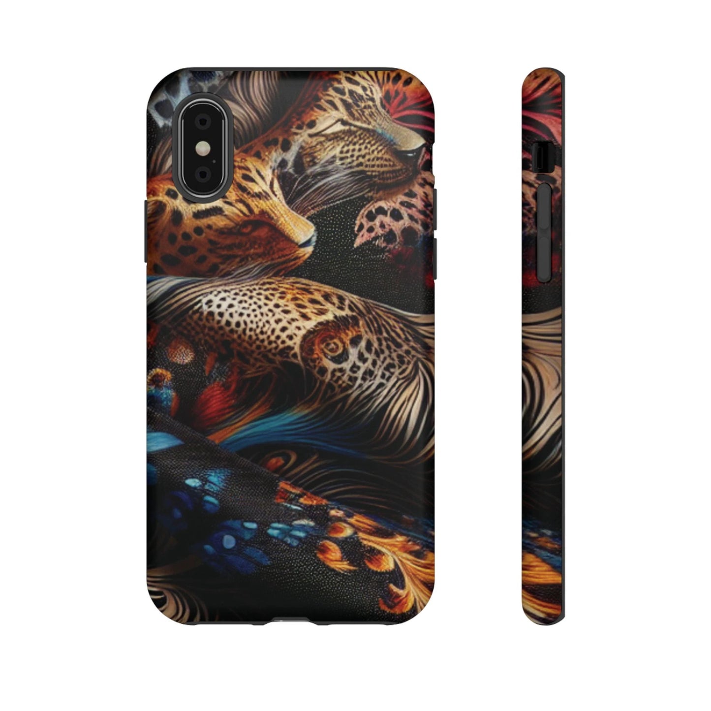 Stylish Tough Phone Case with Elegant Black and Gold Design by Printify
