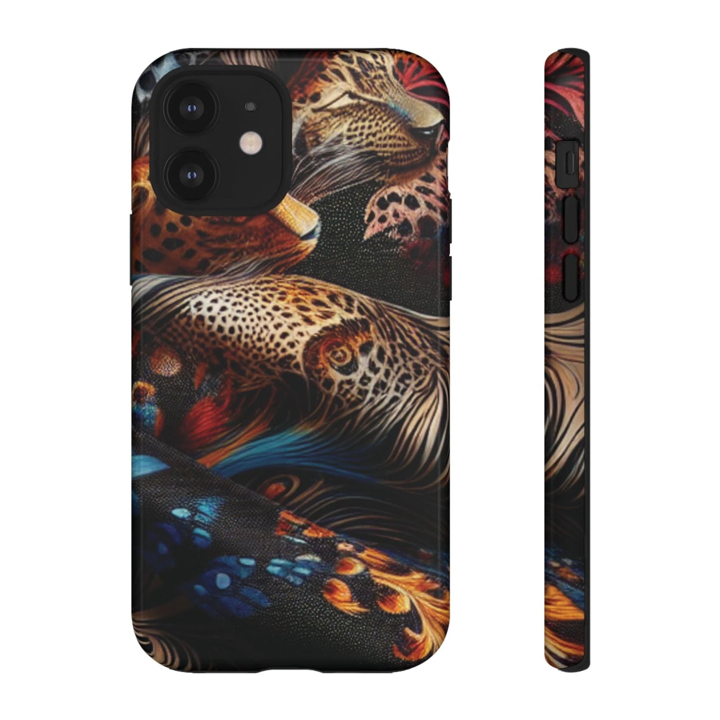 Stylish Tough Phone Case with Elegant Black and Gold Design by Printify