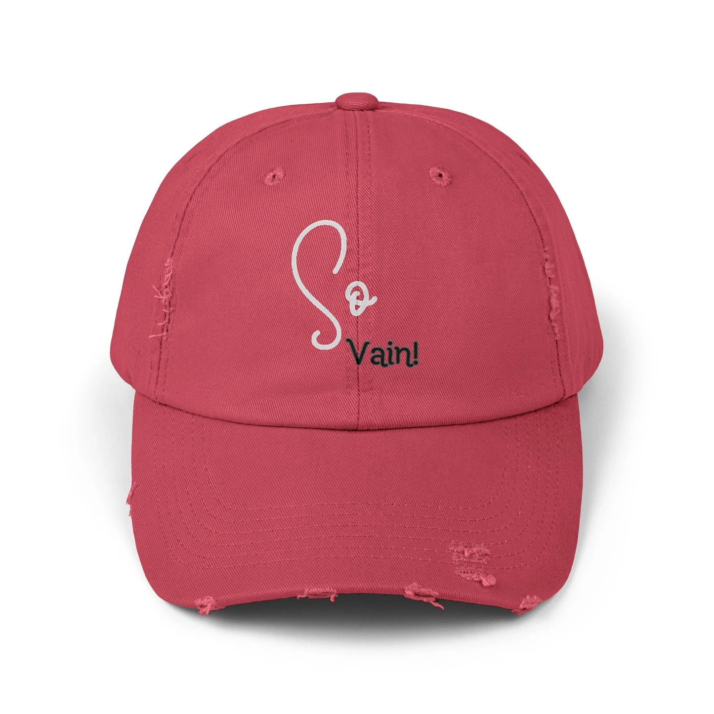 So vain Unisex Distressed Cap by Printify