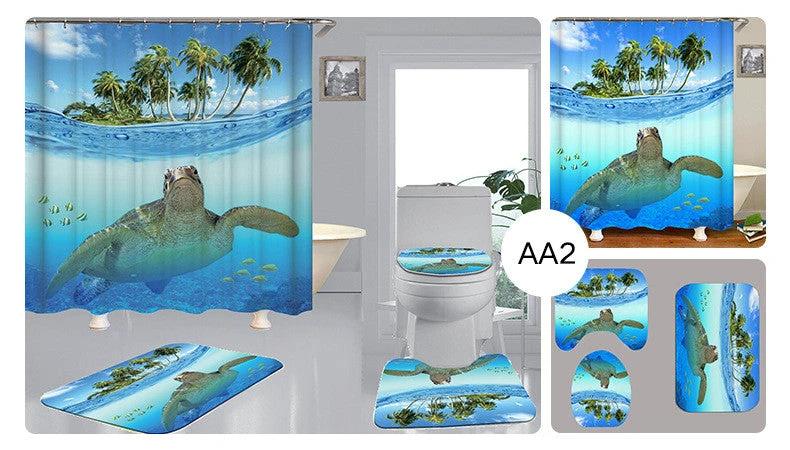 Printed Shower Curtain by GJG Denim