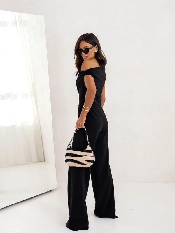 Sexy Jumpsuits For Women Falling Straps Business Rompers Elegant Straight Long Pants Rompers Fastened With A Zipper On The Side. by GJG Denim
