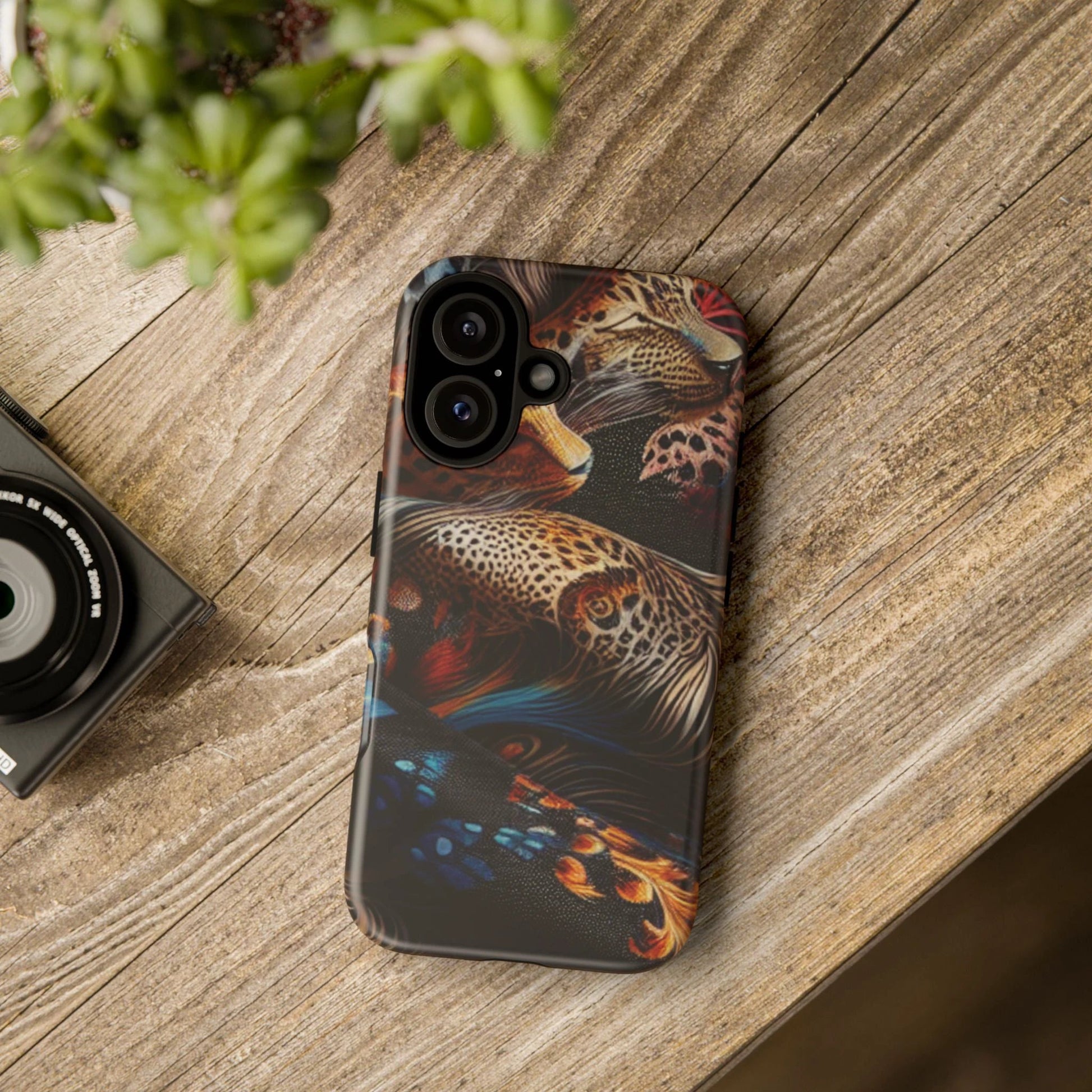 Stylish Tough Phone Case with Elegant Black and Gold Design by Printify