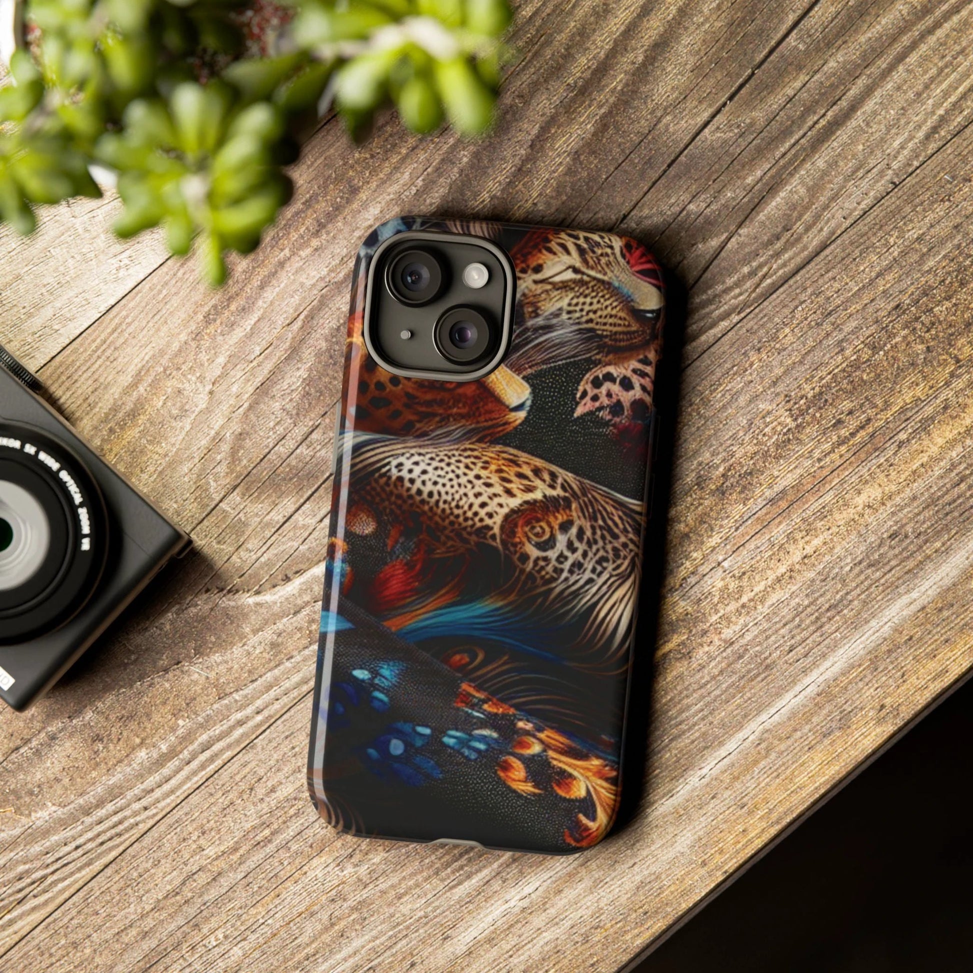 Stylish Tough Phone Case with Elegant Black and Gold Design by Printify
