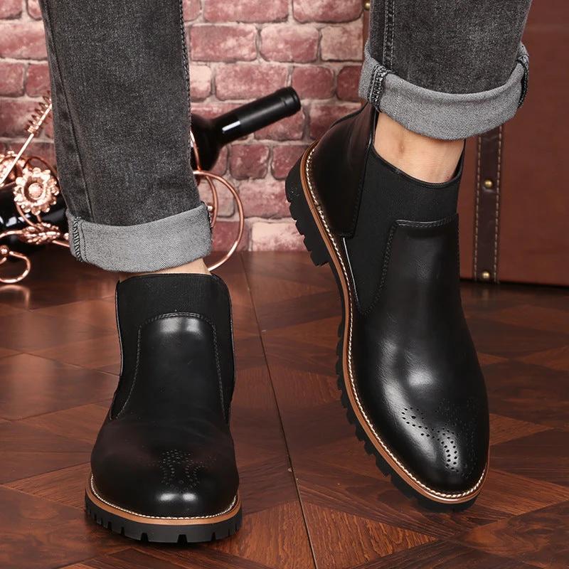 Brock Leather Boots Men Shoes Men Martin Boots by GJG Denim