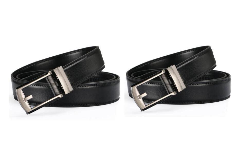 Men's Automatic Buckle Two-layer Cowhide Leather Belt by GJG Denim