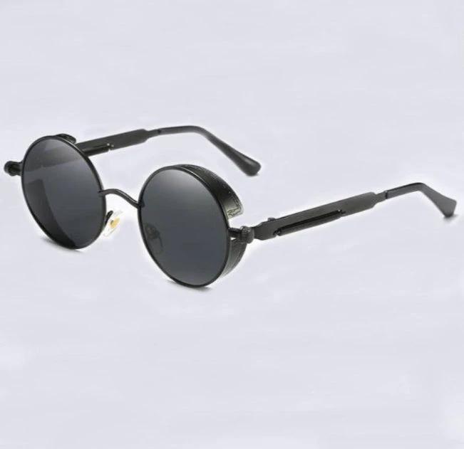 UV Protection Round Frame Metal Sunglasses For Men by GJG Denim