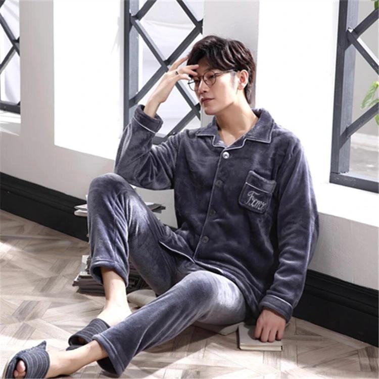 Men's Warm Casual Pajamas by GJG Denim