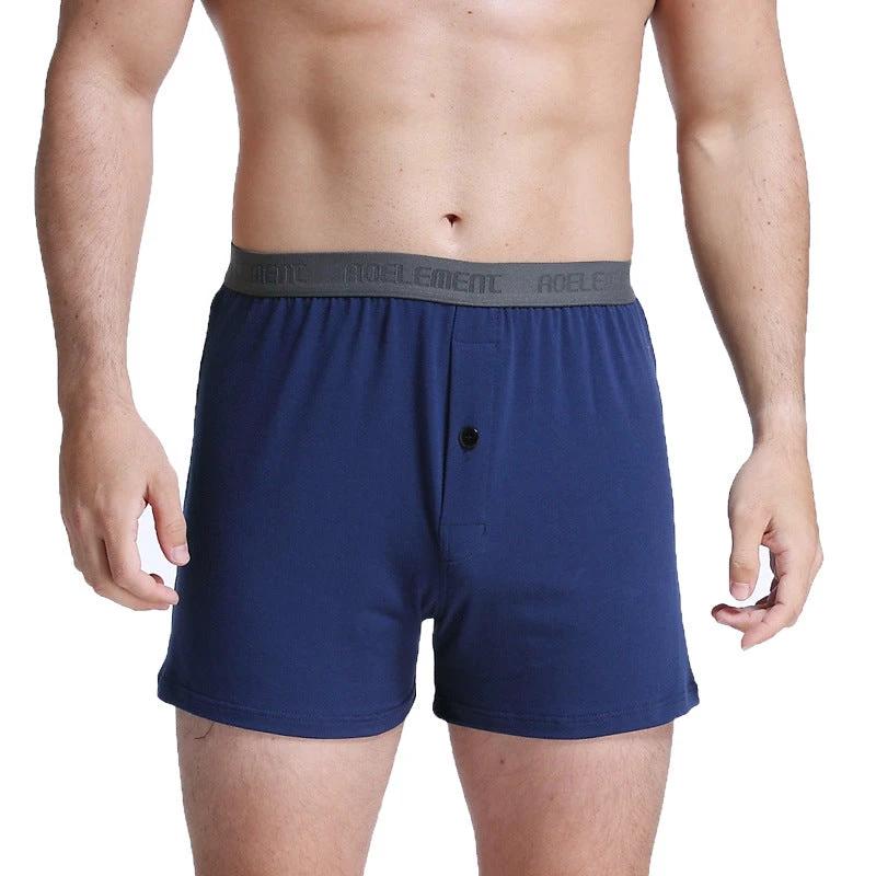 Solid Color Mid-waist Boxers For Men by GJG Denim