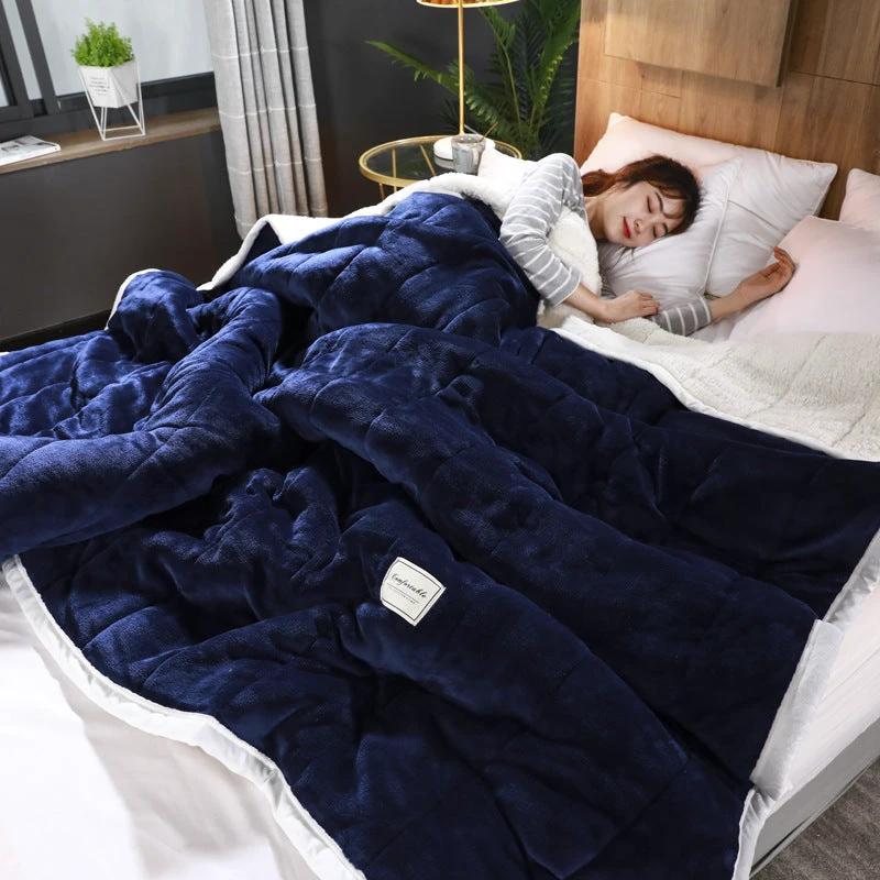 Fleece Throw Thick Warm Winter Blanket by GJG Denim