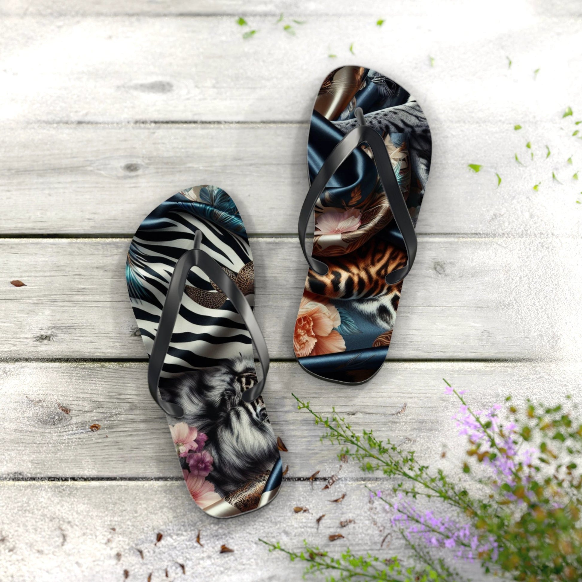 Boho Chic Flip Flops - Trendy Summer Footwear for Beach Days, Pool Parties, Casual Outings, Vacation Essentials, Gift for Her by Printify