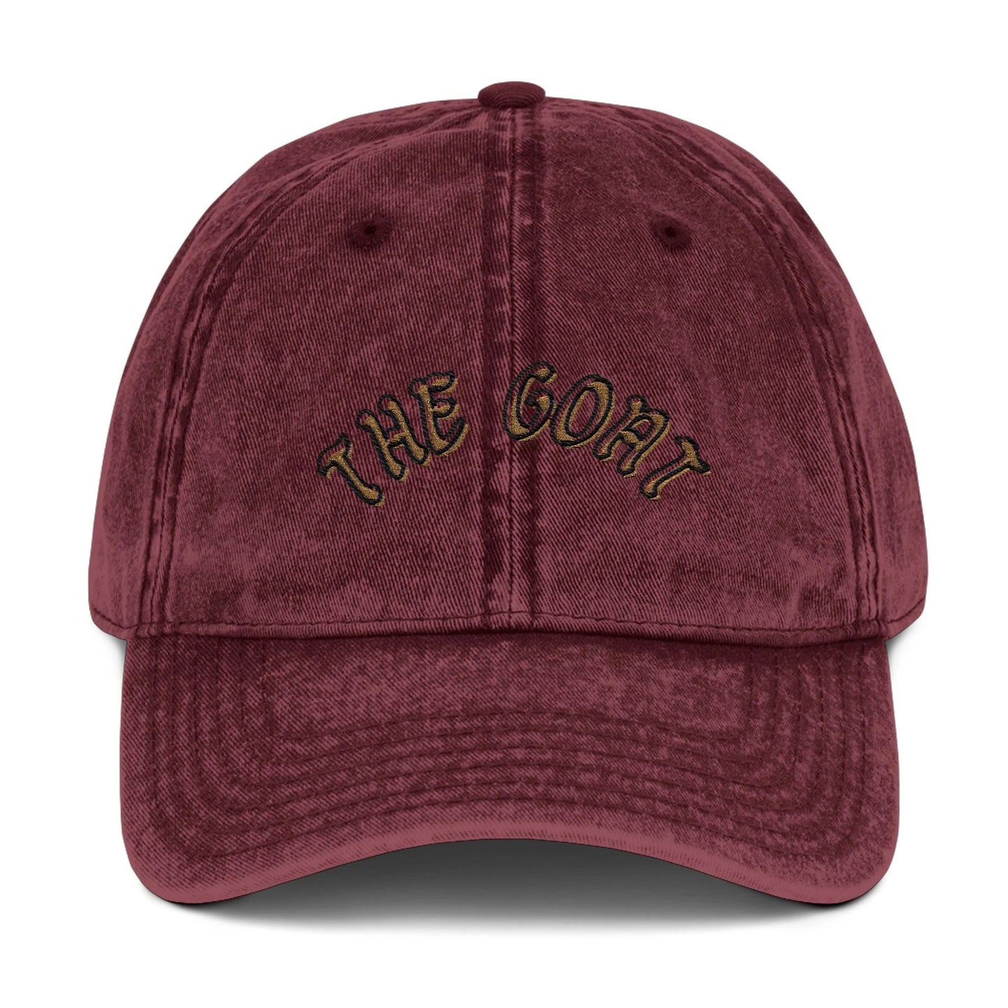 Vintage Embroidered Cap - 'The GOAT' Adjustable Hat by Printify
