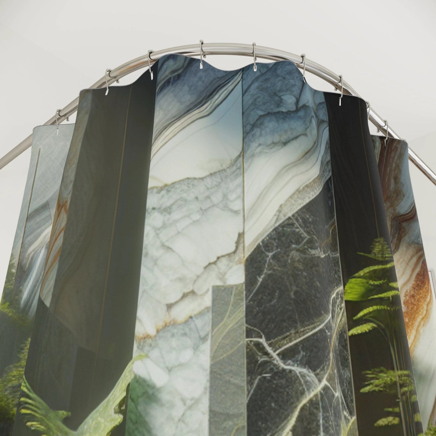 Nature-Inspired Shower Curtains, Elegant Bathroom Décor, Marble Design, Home Spa Vibe, Unique Gift for Holidays by Printify