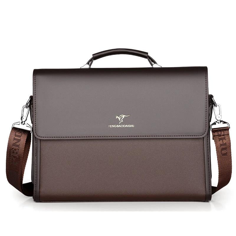 Men's Horizontal Leather Briefcase by GJG Denim