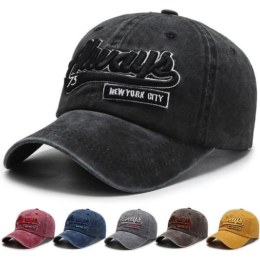 Washed Denim Casual Baseball Cap For Men by GJG Denim