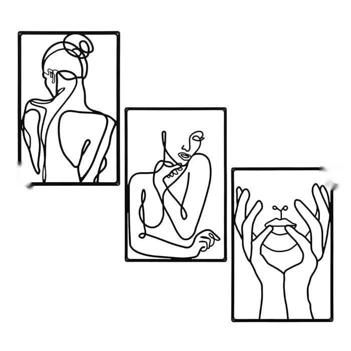 Artistic Iron Hanging Wall Decor Featuring Feminine Body Lines by GJG Denim