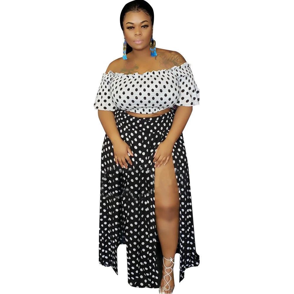 Lus size L-5XL women Summer Dot Print Slas by GJG Denim