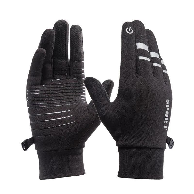 Reflective Velvet Warm Gloves For Men by GJG Denim
