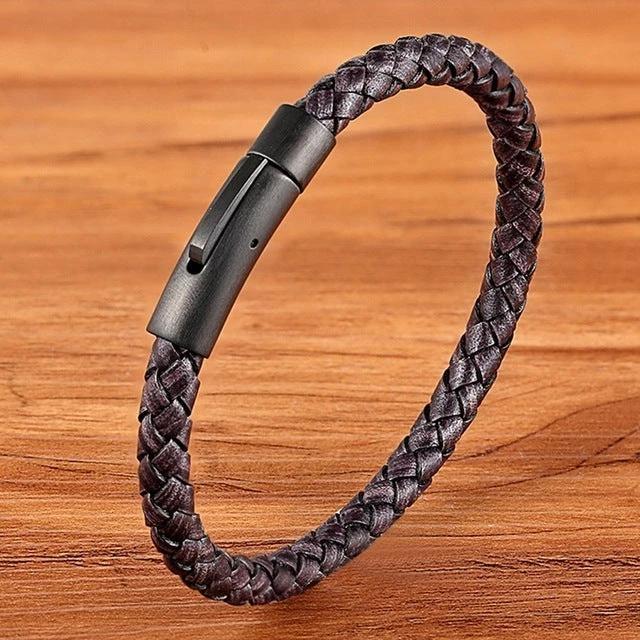 Men's Braided Stainless Steel Clasp Bracelet by GJG Denim