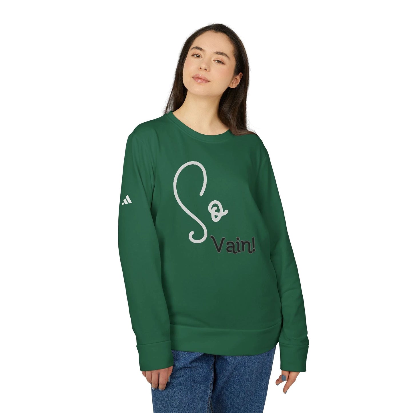 adidas Unisex Fleece Crewneck Sweatshirt So Vain by Printify