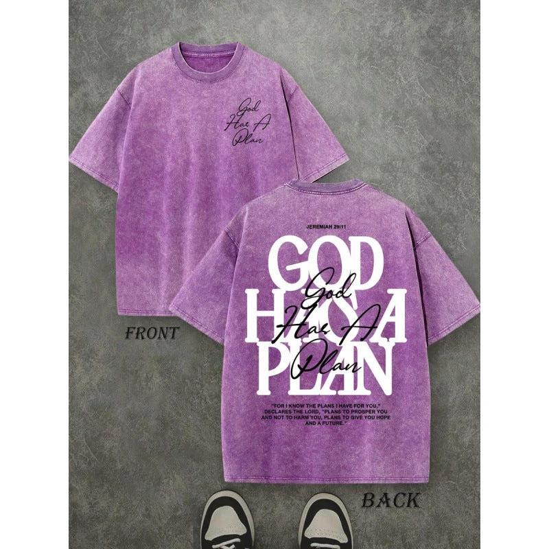Vintage Washed Double-sided Printed T-shirt For Men by GJG Denim