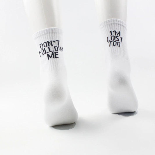 Men's "Don't Follow Me I'm Lost Too" Socks by GJG Denim