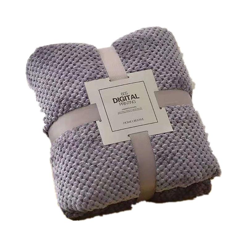 Pure Color Mesh Pineapple Grid Fleece Blanket by GJG Denim