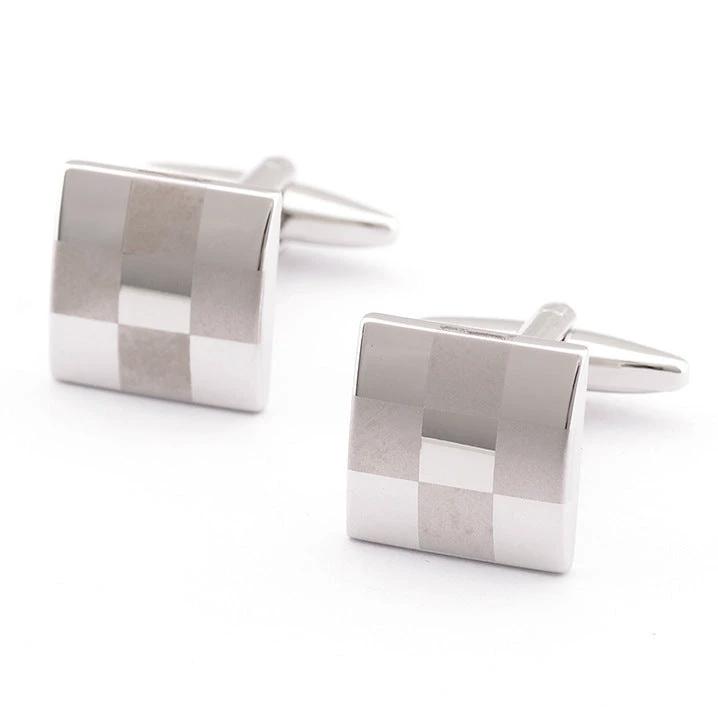 Men's French Checkered Laser Check Cufflinks by GJG Denim