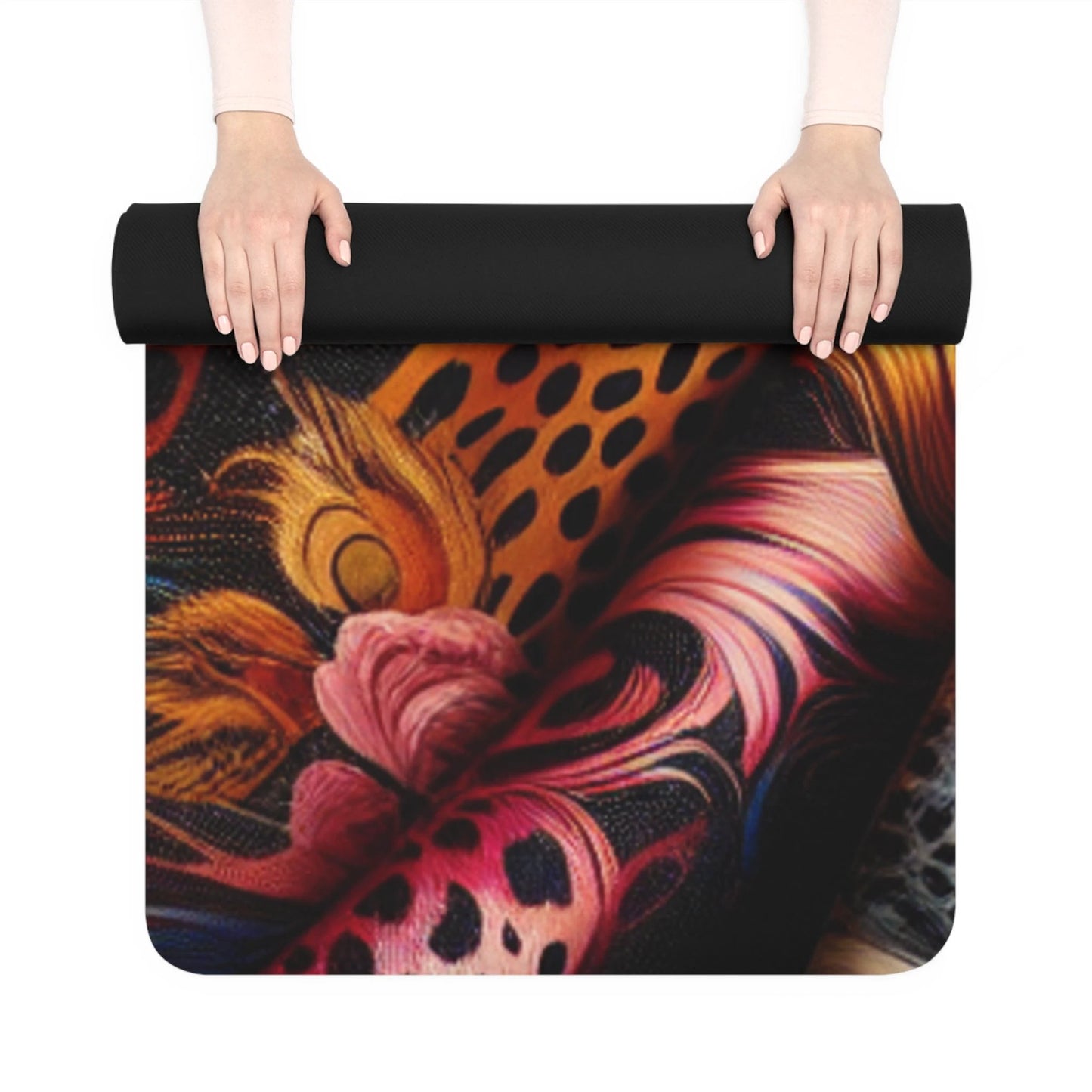 Vibrant Rubber Yoga Mat for Mindful Practice, Non-slip Exercise Mat, Unique Workout Gear, Fitness Gift for Yogis, Home Decor by Printify