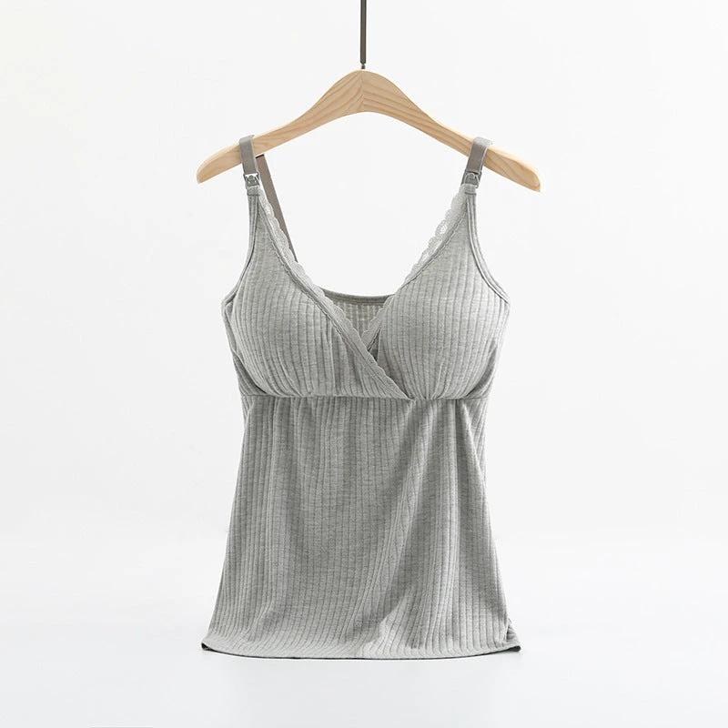 Breast feeding vest with cross elastic bra by GJG Denim