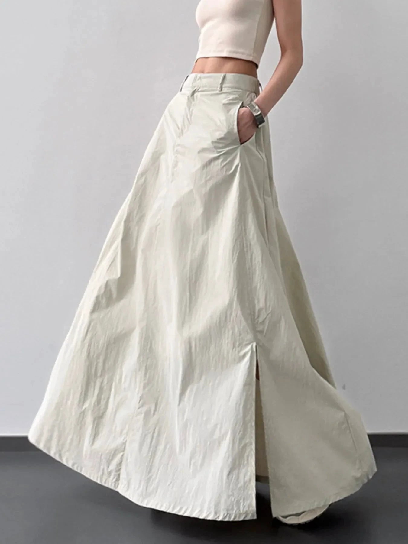 High Waist Slit Maxi Skirt by Lady Ros