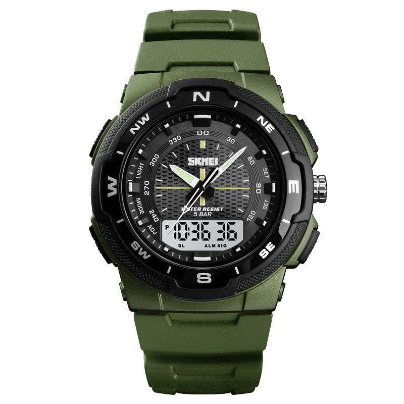 Men's Electronic Double Display Rubber Watch by GJG Denim