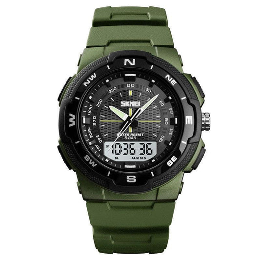 Men's Electronic Double Display Rubber Watch by GJG Denim
