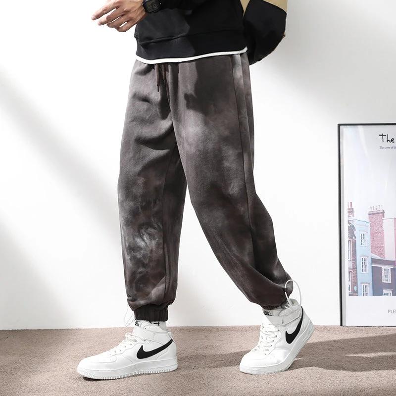 Men's Elastic Waist Drawstring Ankle-tied Sweatpants by GJG Denim