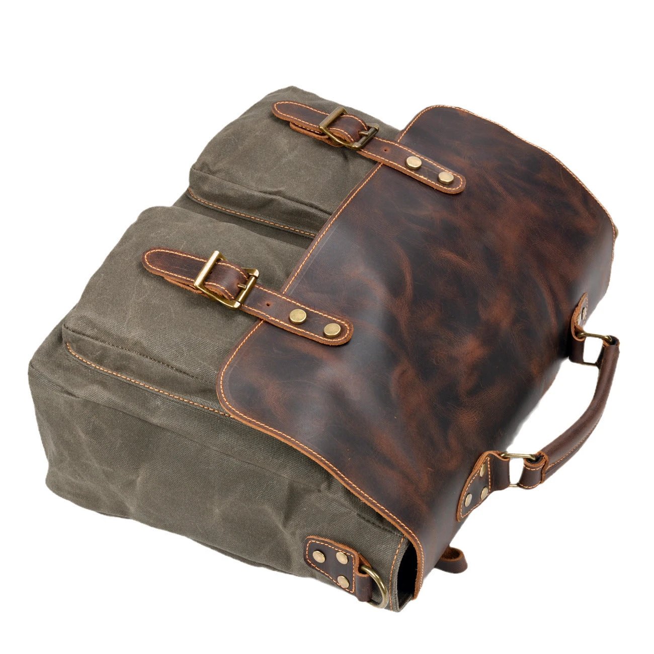 Waterproof Canvas Stitching Leather Briefcase For Men by GJG Denim