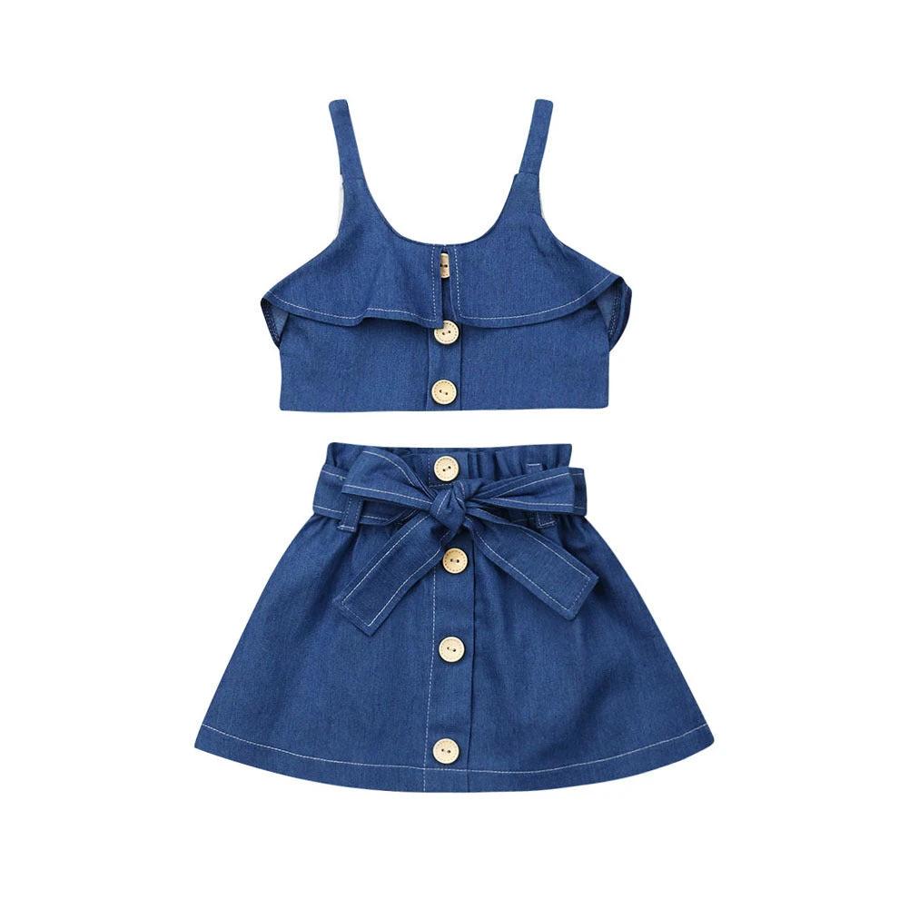 Children's clothing girls suspender skirt by GJG Denim