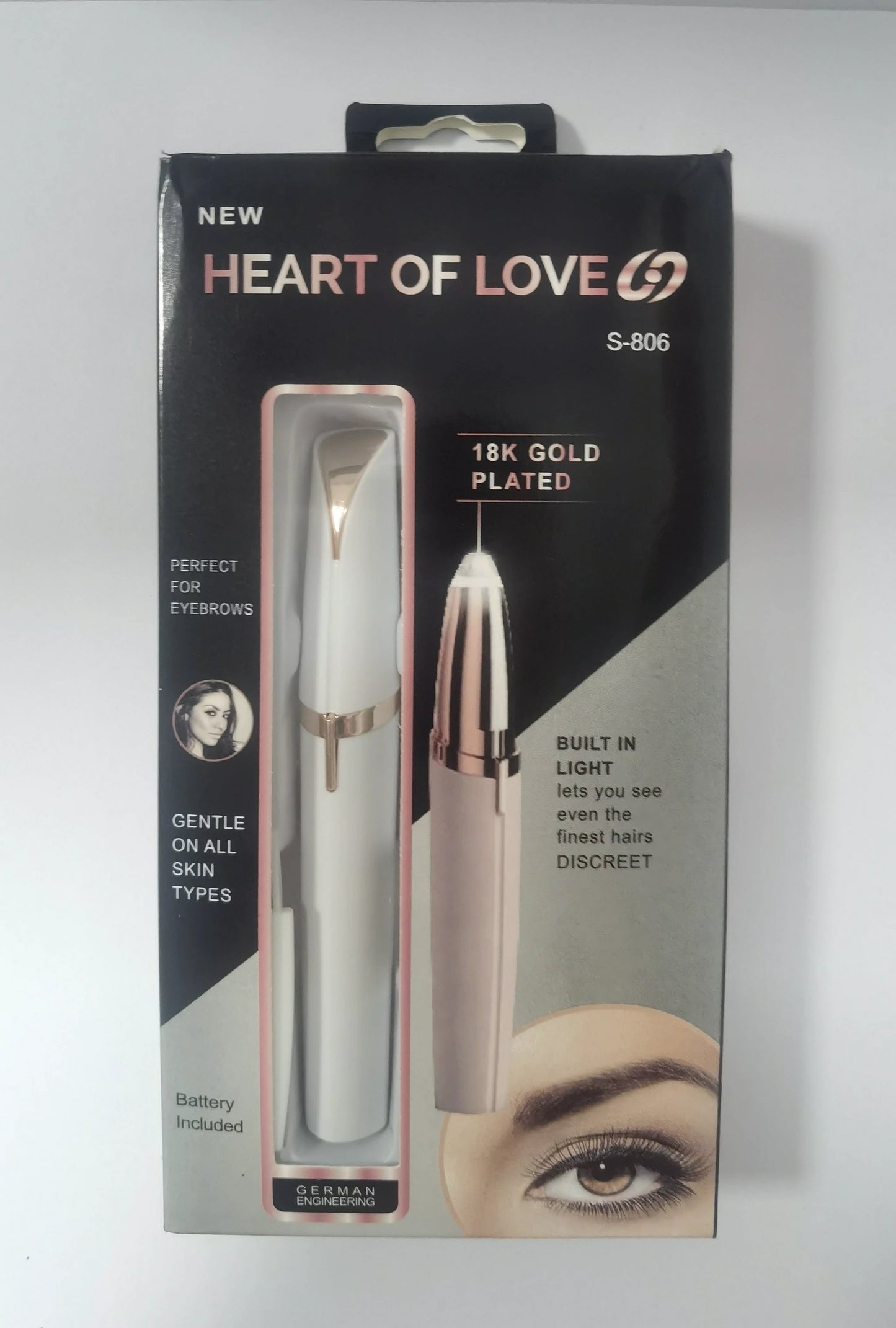 Mini Electric Eyebrow Trimmer Lipstick Brows Pen Hair Remover Painless Razor Epilator with LED Light by GJG Denim