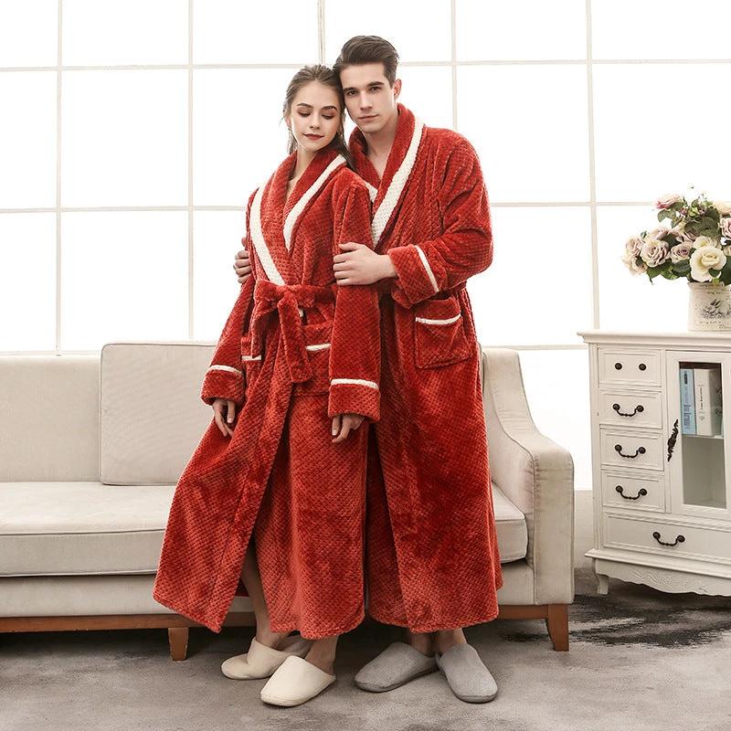 Women Pajamas Couple Gown Bathrobe Winter Robe by GJG Denim