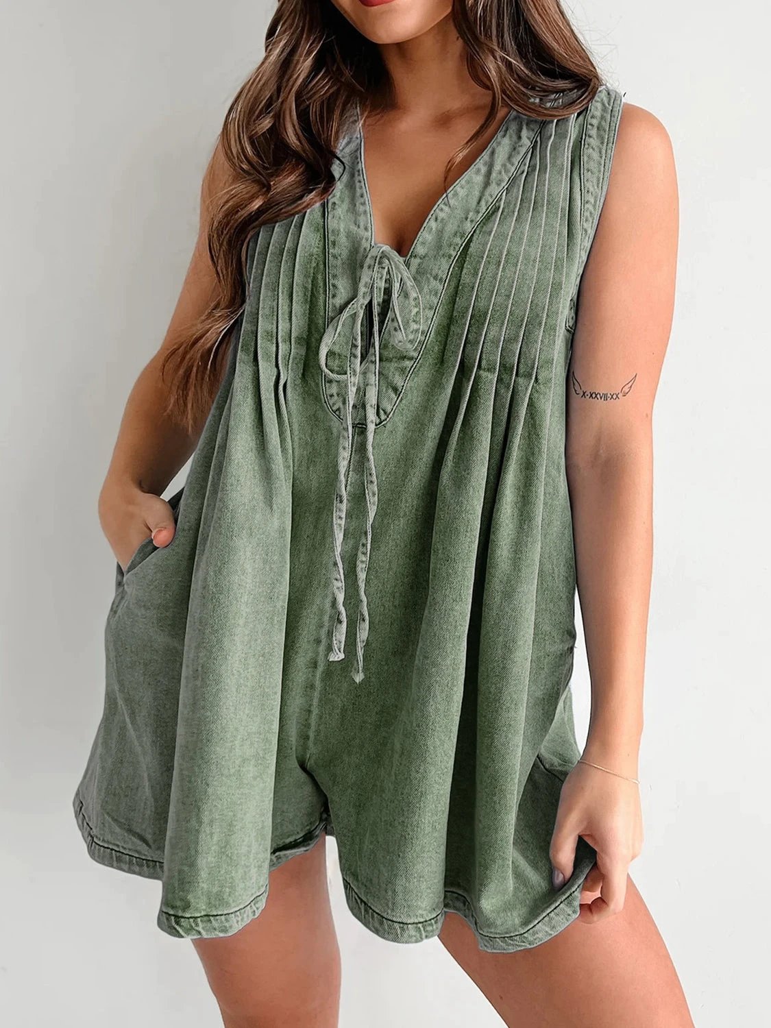Tied Romper with Pockets by Lady Ros