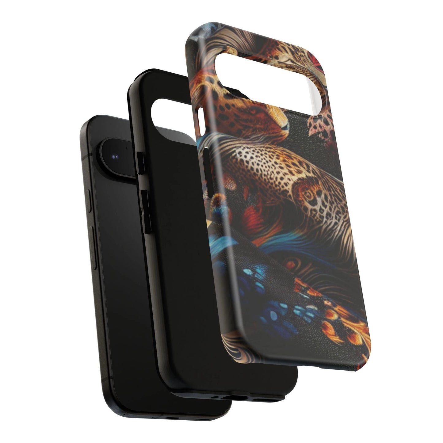 Stylish Tough Phone Case with Elegant Black and Gold Design by Printify