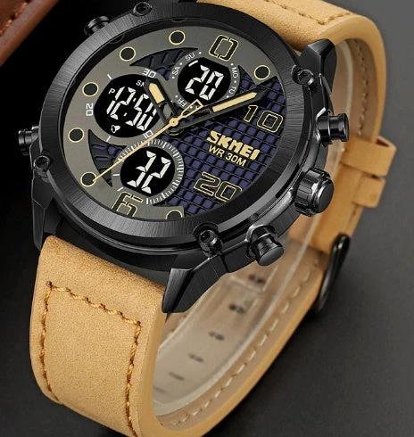 Outdoor Sports Men's Electronic Watch Dual Movement Multifunctional by GJG Denim