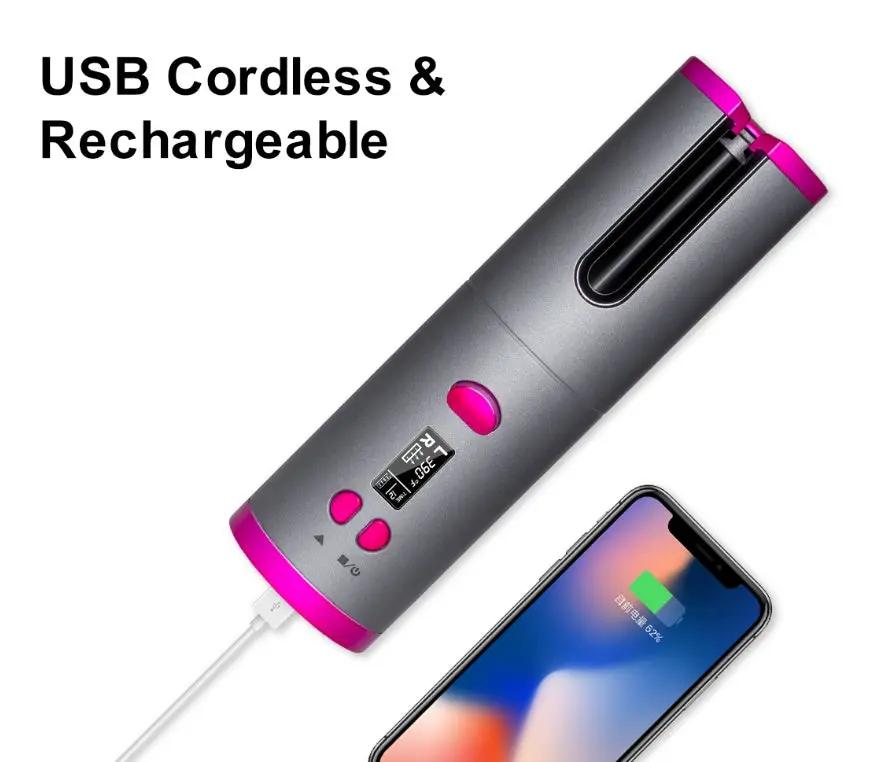 Curling Iron USB Wireless Multifunctional Charging Curler by GJG Denim