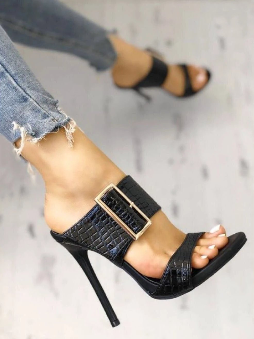 Simple high heel sandals by GJG Denim