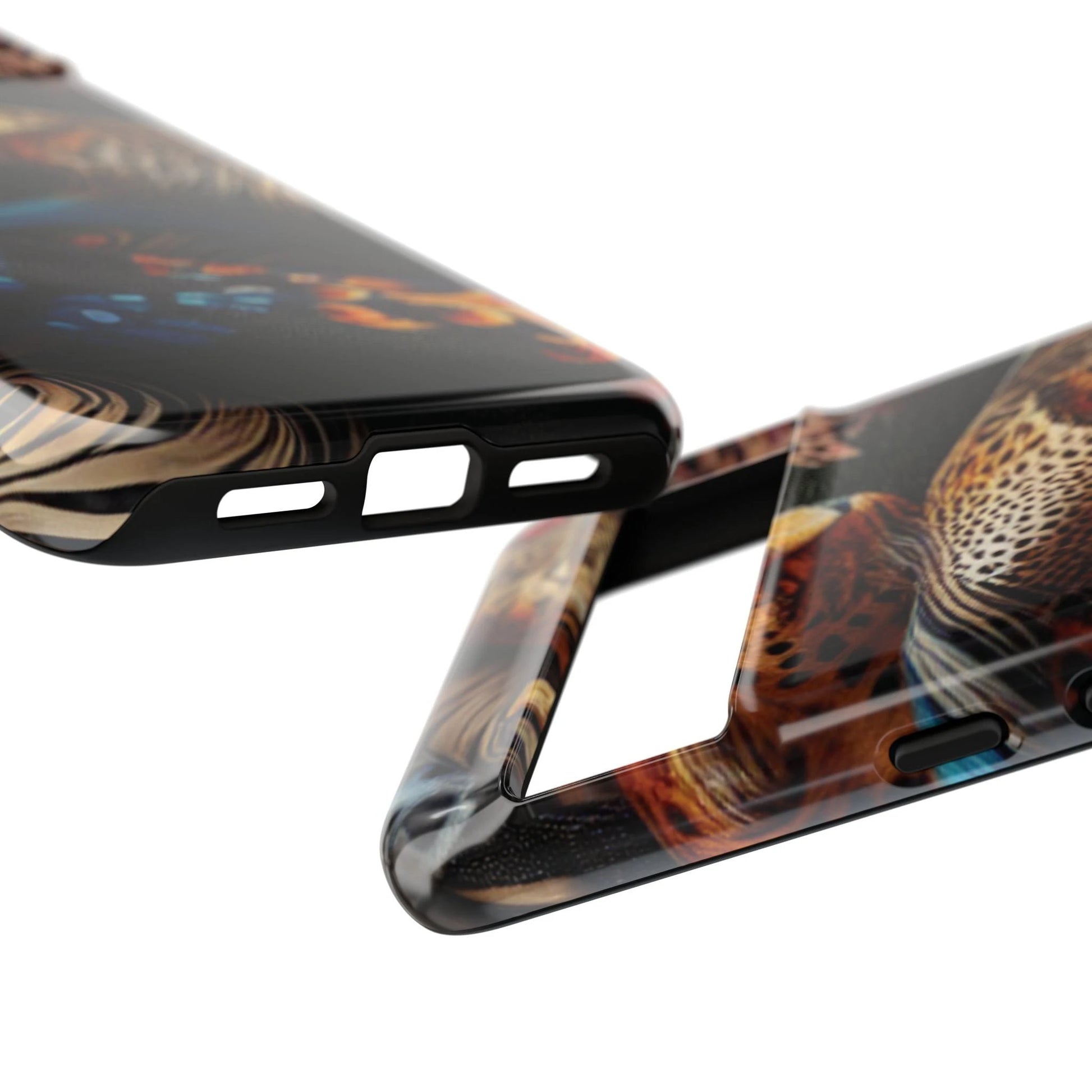 Stylish Tough Phone Case with Elegant Black and Gold Design by Printify