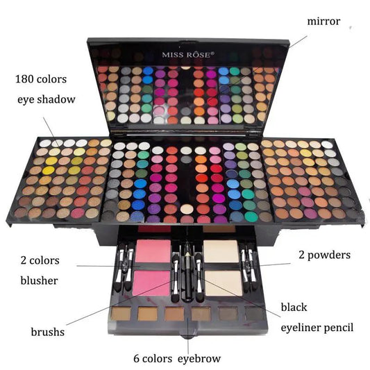 180 Colors Eyes Shadow Blush Set Personalized Piano-shaped Makeup Palette Box by GJG Denim