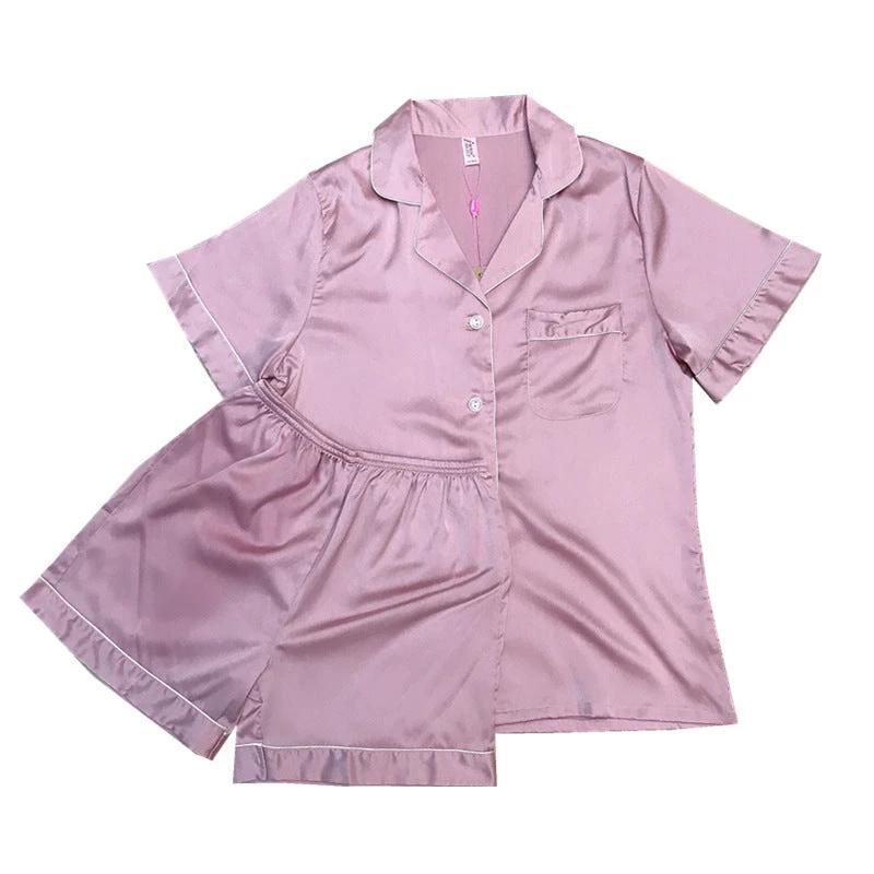 Suit Women Short Sleeve Shorts Pajamas Home Service by GJG Denim