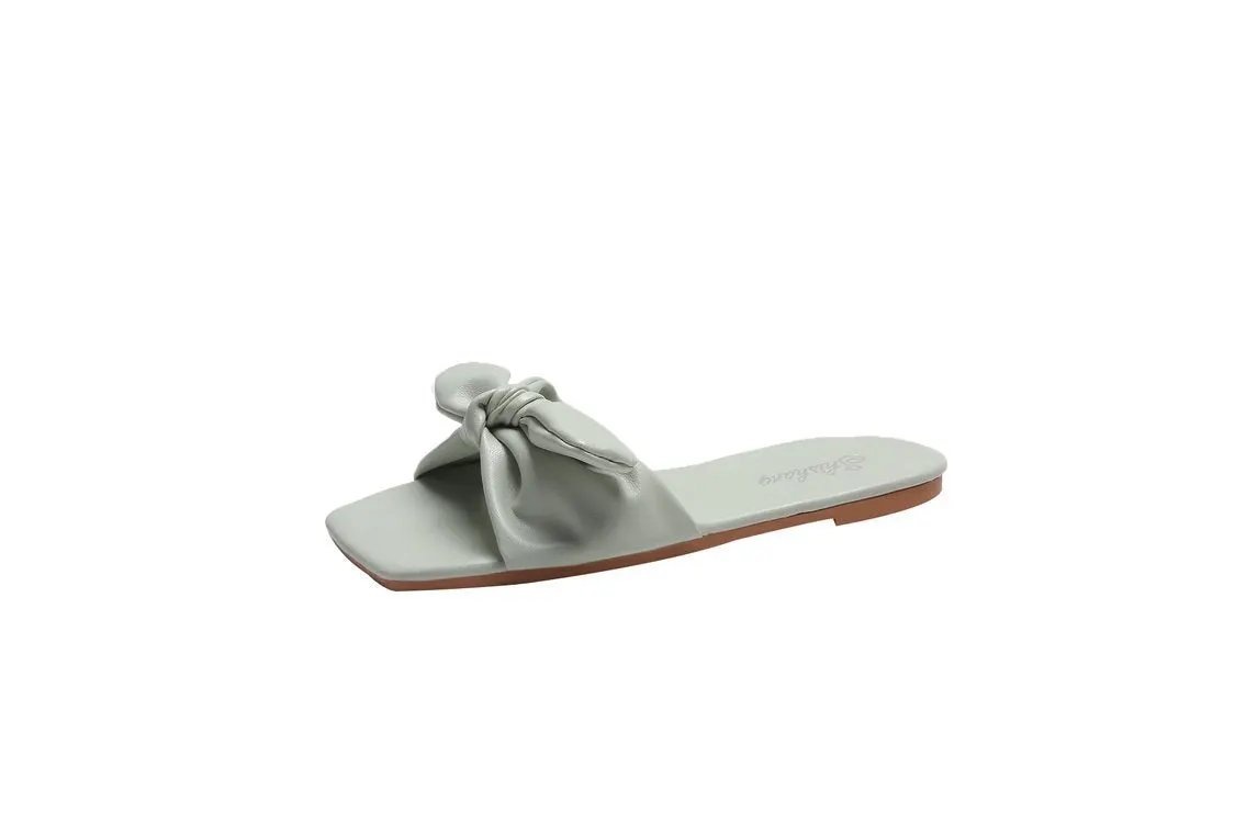 Women's Beach Slippers With Bow by GJG Denim