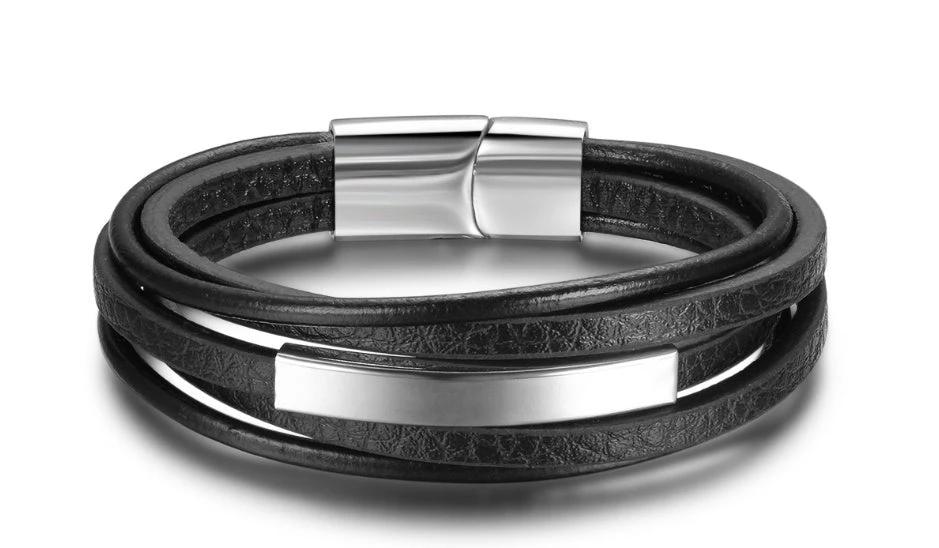 Faux Leather Bracelets For Men by GJG Denim